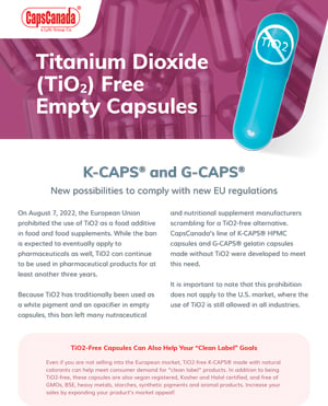 Brochure: Titanium Dioxide (TiO2) Free Empty Capsules
