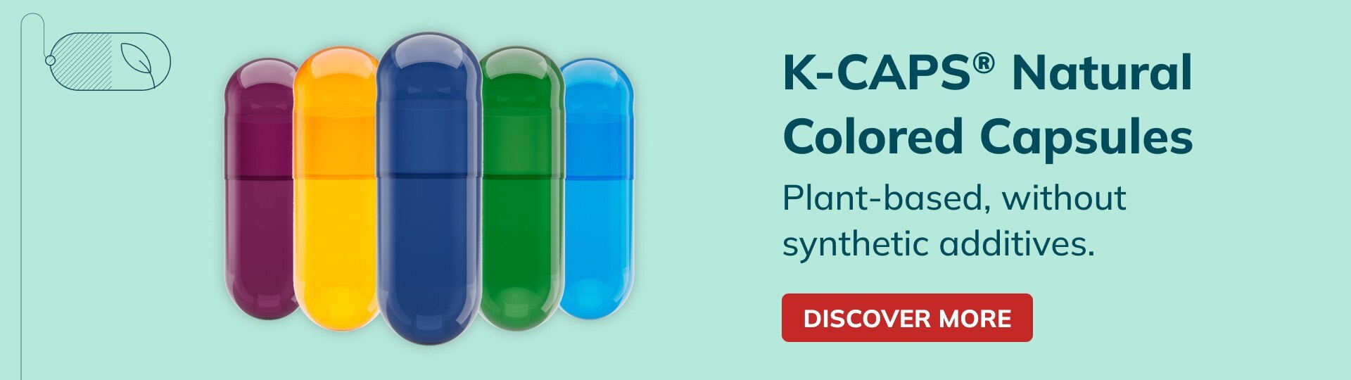 K-CAPS® Natural Colored Capsules. Plant-based, without synthetic additives.