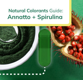 Natural colorant for empty capsules: Annatto and Spirulina